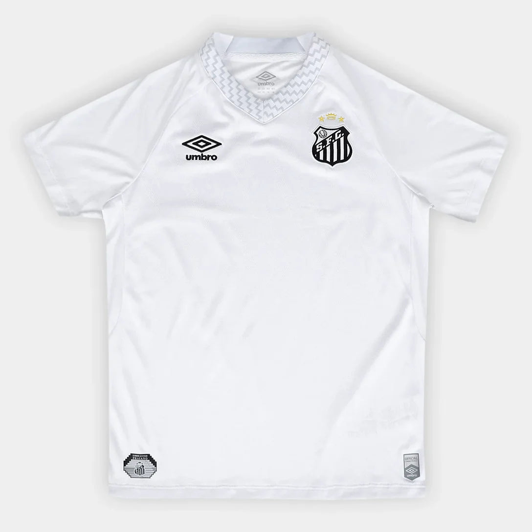 Camisa Infantil Santos I 25/26 s/n Torcedor Umbro - Branco+Cinza