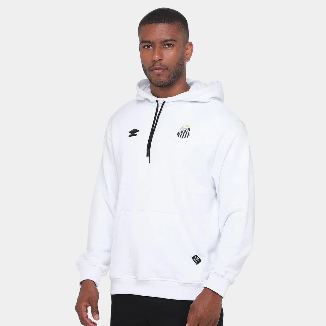 Blusa Santos 25/26 Viagem Umbro Masculina - Branco+Preto