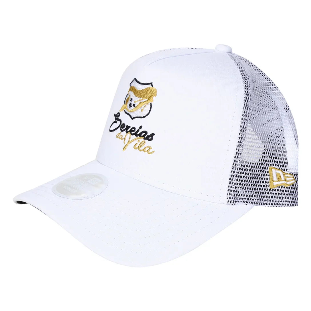 Boné Trucker New Era Santos 940 Sereias Aba Curva - Branco